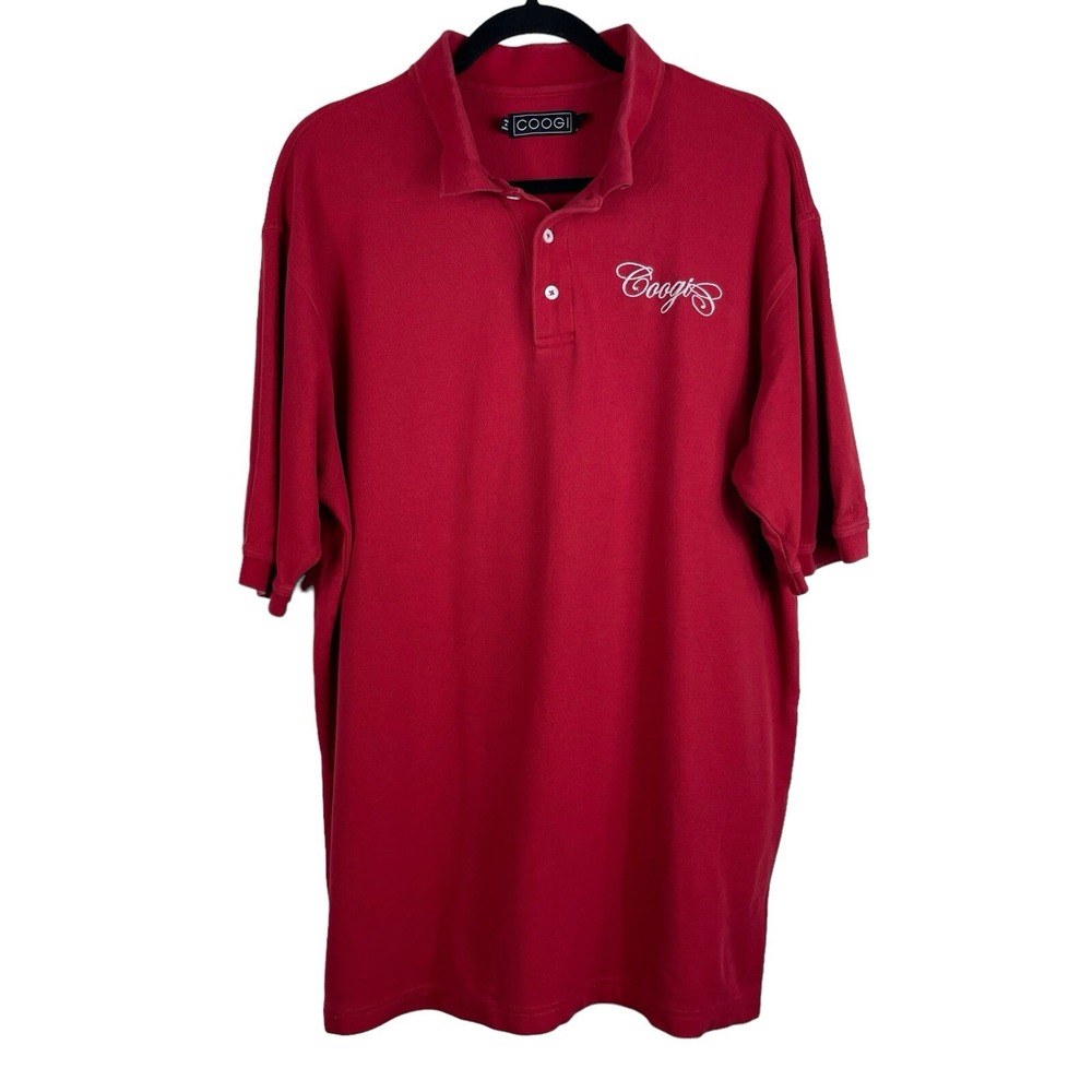 Coogi Polo Shirt Men's XL Red Relaxed Fit 100%Cotton Vintage Rare‎ Embroidered